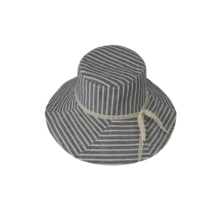 Çizgili Keten Kadın Şapka 1313
