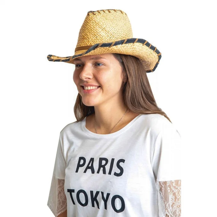 Kovboy Kahverengi Hasır Kadın Şapka 1561