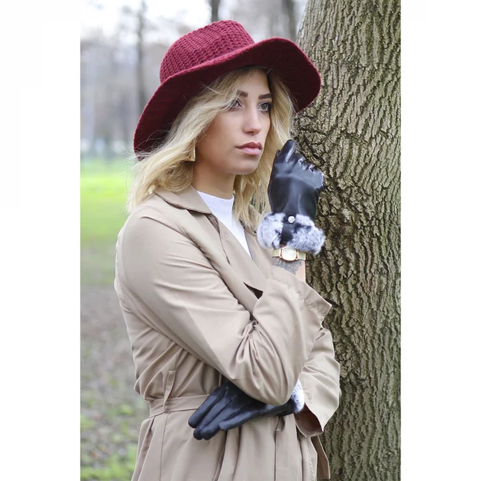 Örme Geniş Kenarlı Kadın Fötr 7171