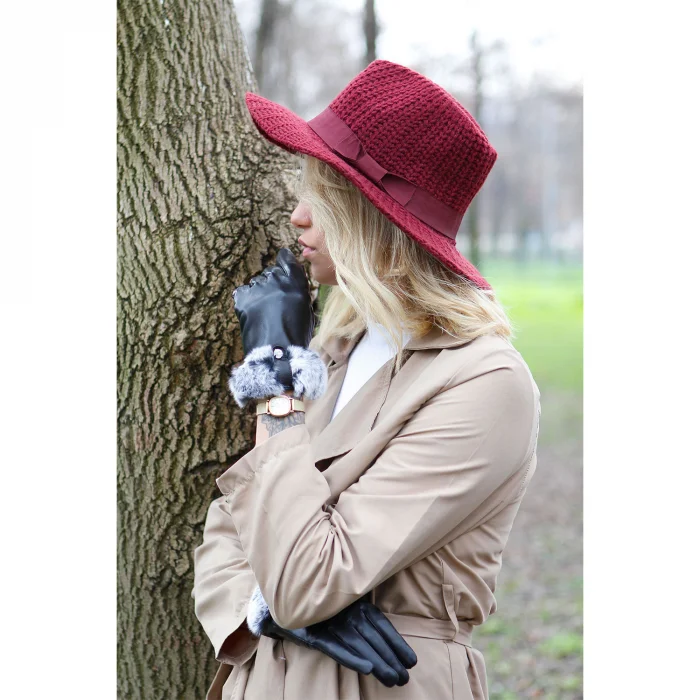 Örme Geniş Kenarlı Kadın Fötr 7171