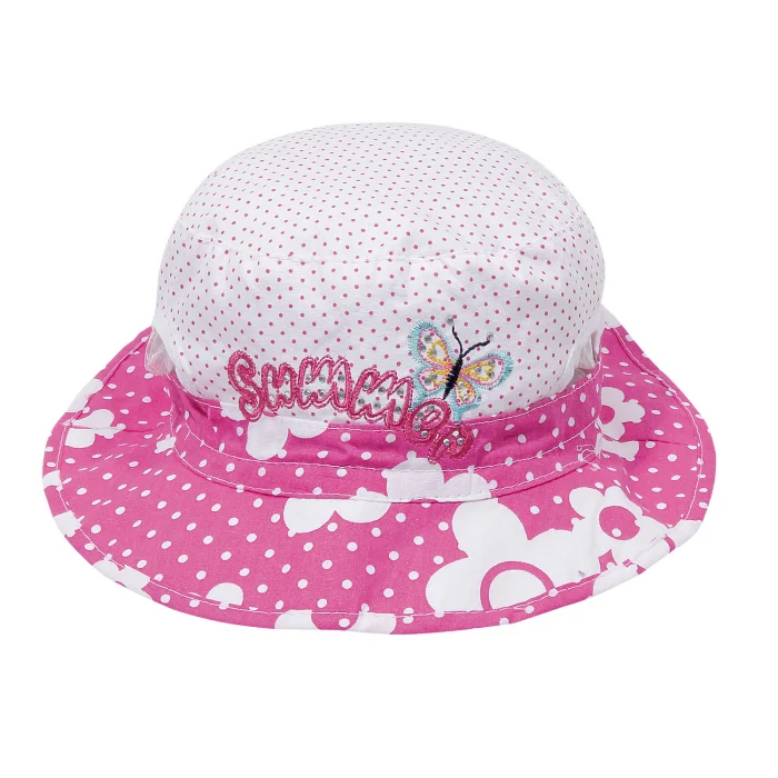 Kelebek Baskılı Kız Çocuk Bermuda Şapka 3738