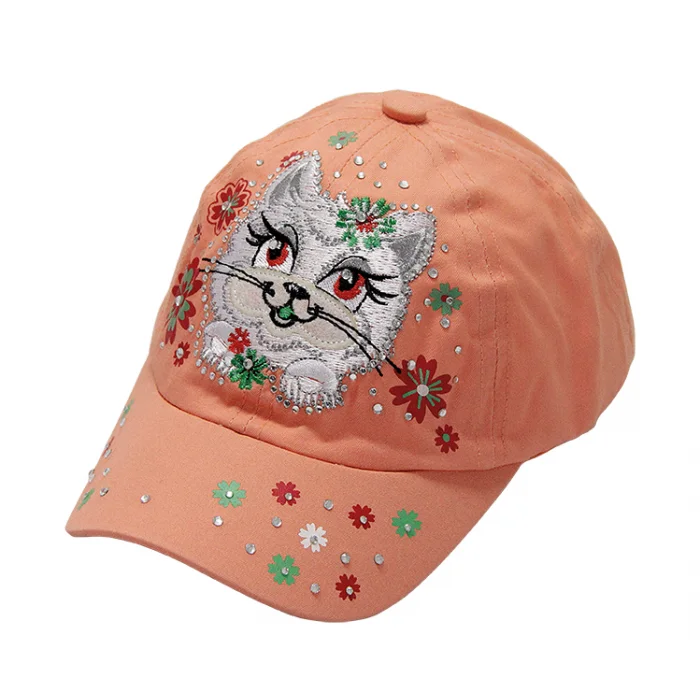 Kedi Nakışlı Kız Çocuk Kep 6162