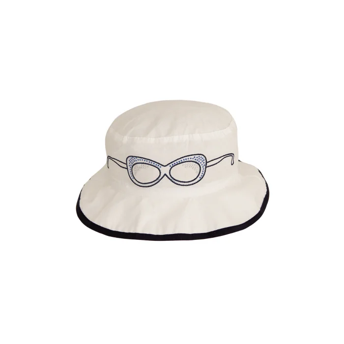 Gözlük Nakışlı Kız Çocuk Bermuda Şapka 3653