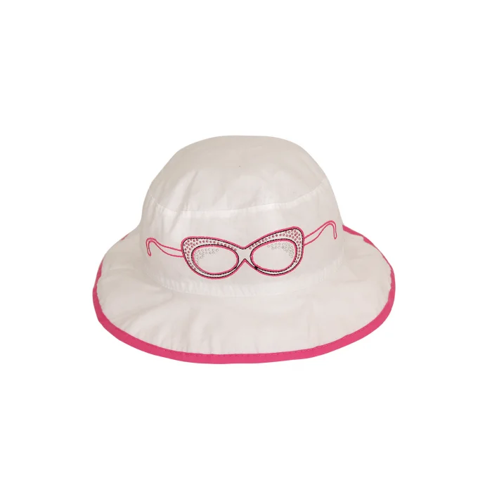 Gözlük Nakışlı Kız Çocuk Bermuda Şapka 3653