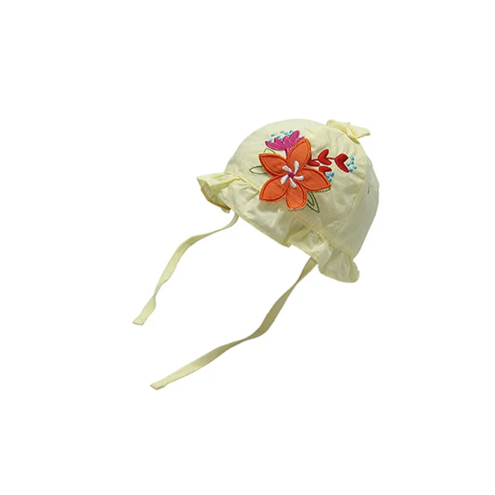 Çiçek Nakışlı Kız Çocuk Bermuda Şapka 6011