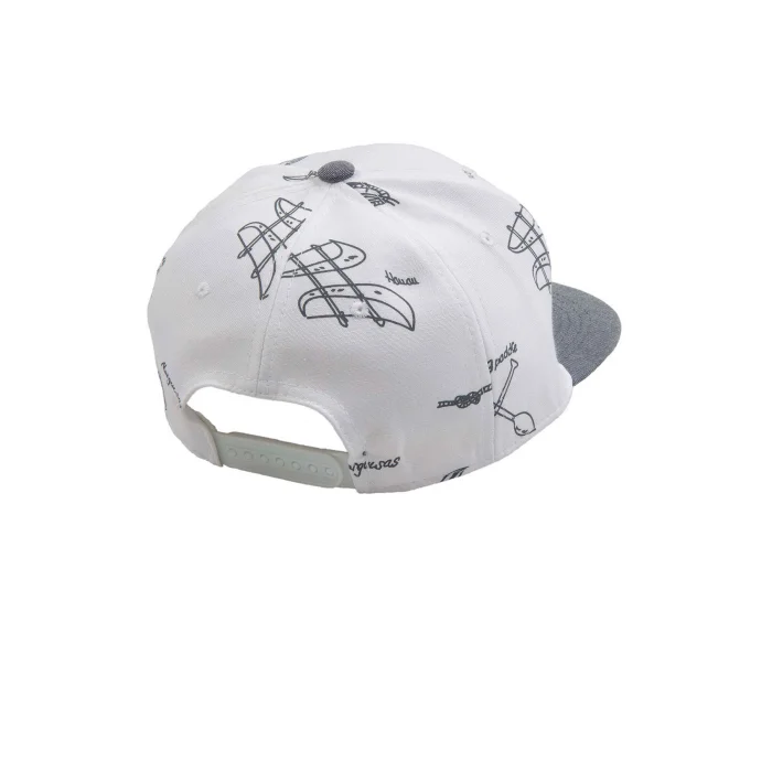 Erkek Desenli Snapback Hiphop Beyaz Kep 5890