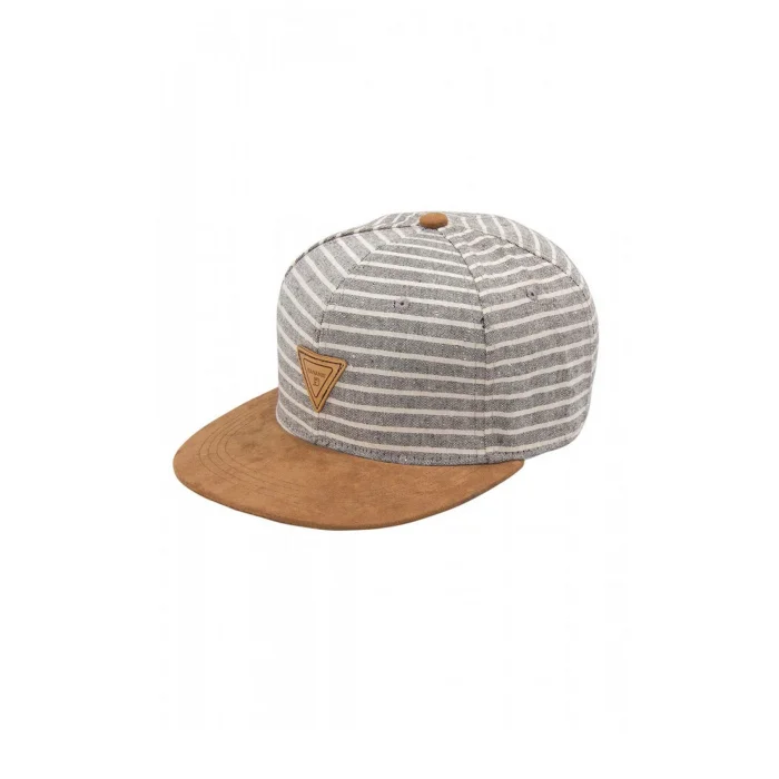 Çizgili Erkek Snapback Gri Şapka 5887