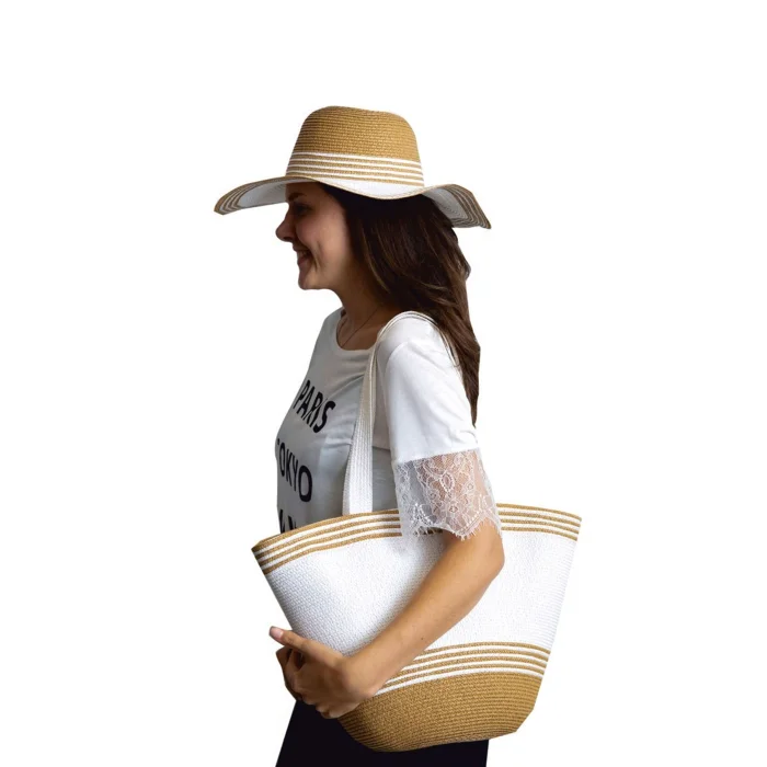 Hasır Şapka Çanta Takımı 7031