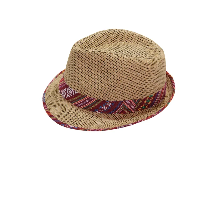 Şerit Desenli Kadın Fötr Şapka 6255