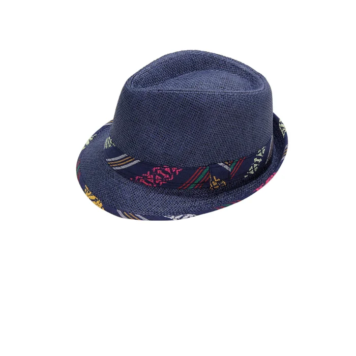 Şerit Desenli Kadın Fötr Şapka 6255