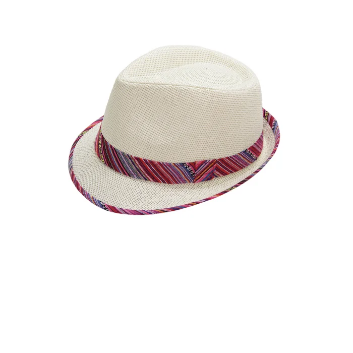 Şerit Desenli Kadın Fötr Şapka 6255