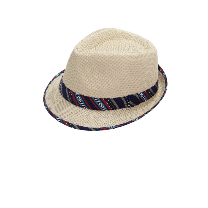 Şerit Desenli Kadın Fötr Şapka 6255