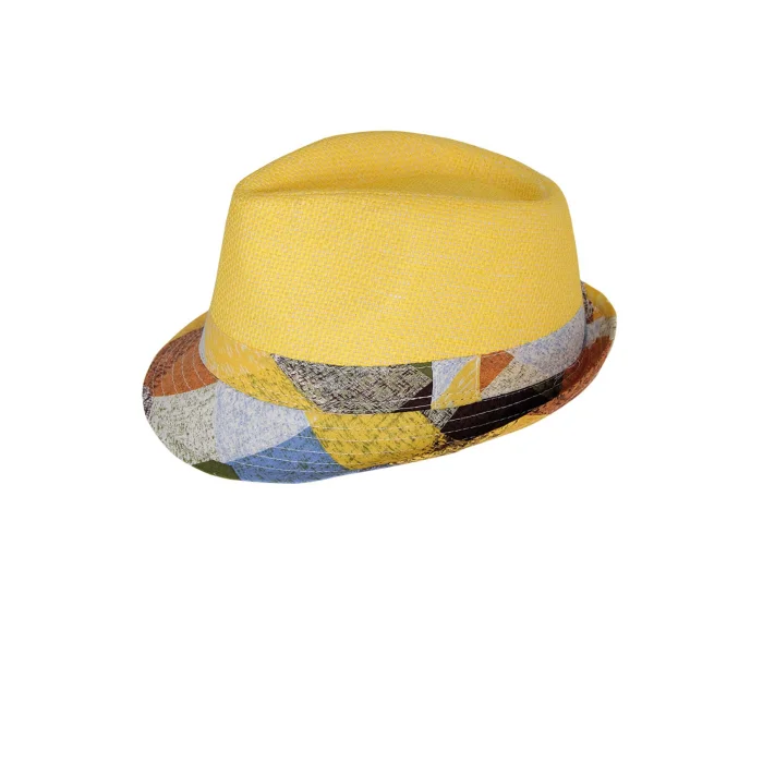 Yazlık Siperi Desenli Hasır Fötr Kadın Şapka 6261