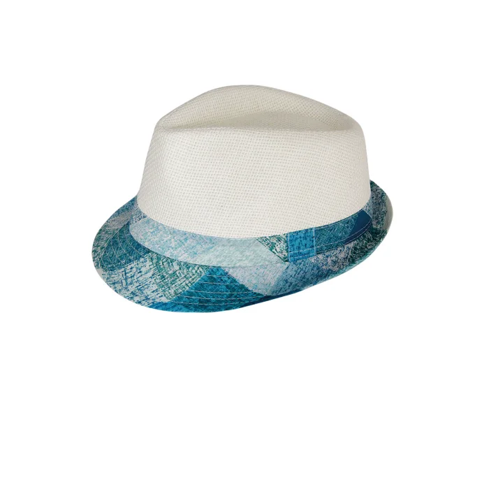 Yazlık Siperi Desenli Hasır Fötr Kadın Şapka 6261