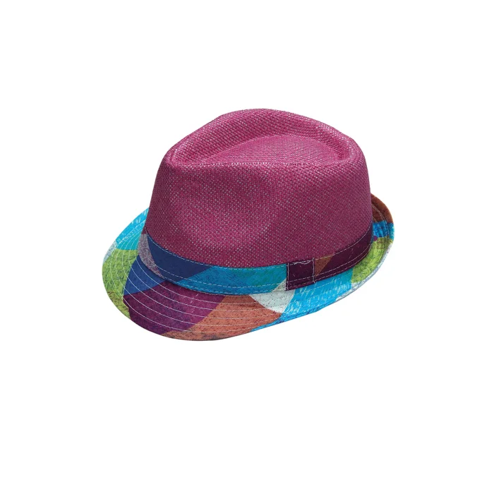 Yazlık Siperi Desenli Hasır Fötr Kadın Şapka 6261