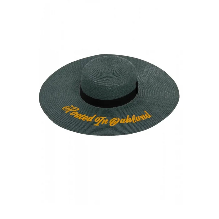 Yazılı Geniş Kenarlı Plaj Kadın Şapkası 7047