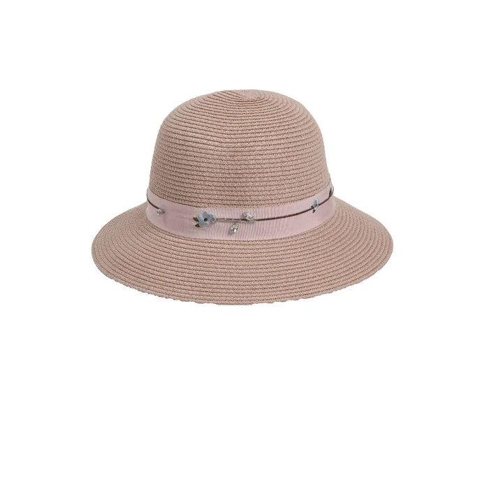 Kadın Çiçek Şeritli Şapka 1297