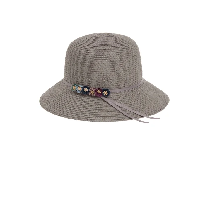 Çiçekli Kadın Hasır Şapka 1457