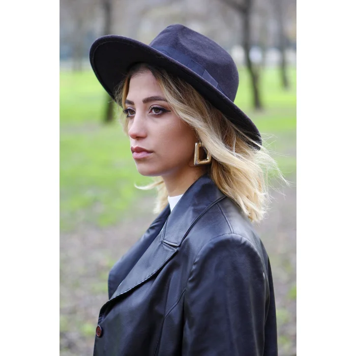 Kadın Kaşe Fötr Şapka 7173 Siyah