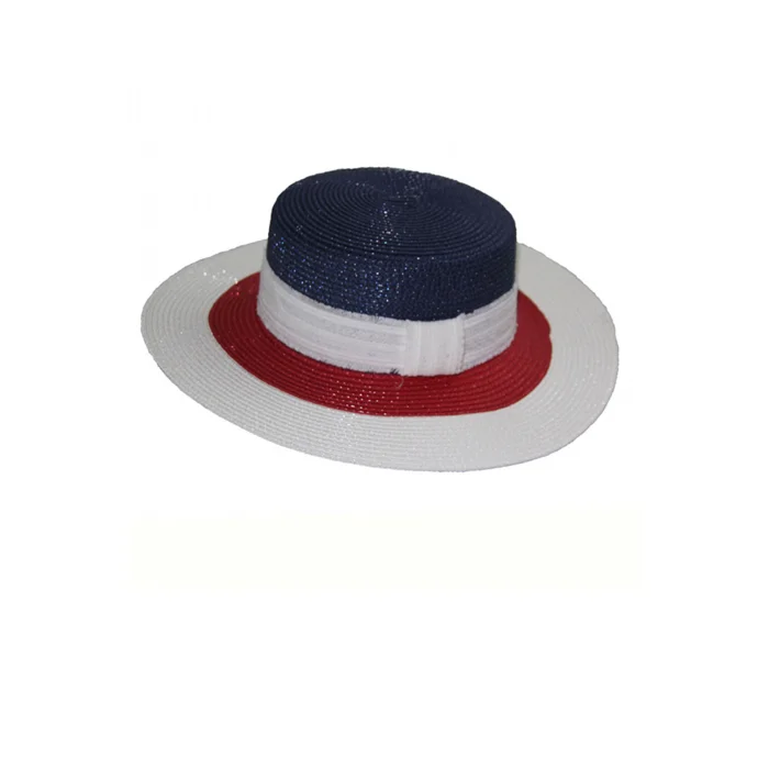 Hasır Kadın Şapka 3857 Beyaz Lacivert