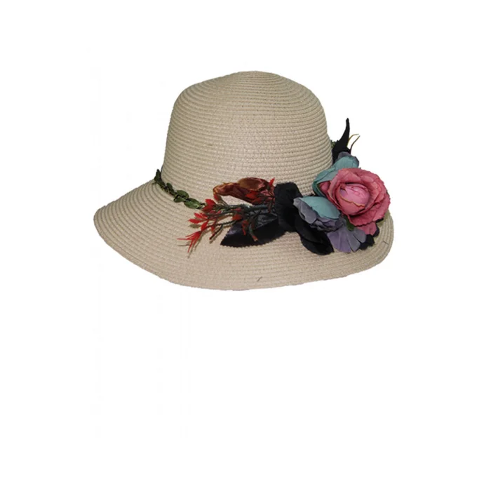 Çiçekli Hasır Kadın Şapka 3868