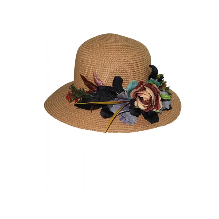 Çiçekli Hasır Kadın Şapka 3868
