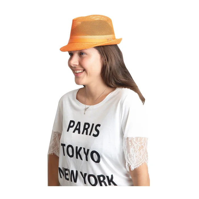 Yazlık Fileli Kemerli Fötr Kadın Şapka 6223