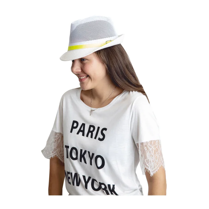 Yazlık Fileli Kemerli Fötr Kadın Şapka 6223