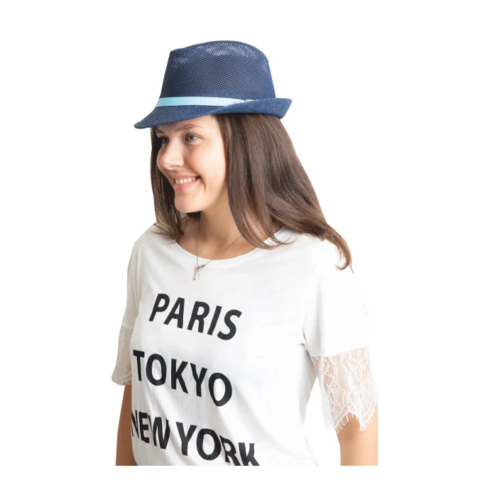 Yazlık Fileli Kemerli Fötr Kadın Şapka 6223