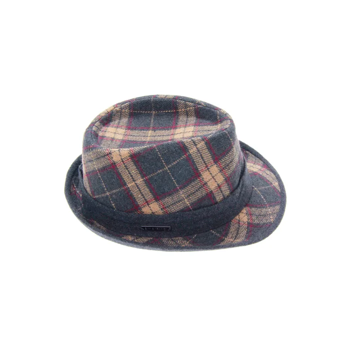 Erkek Ekose Desenli Fötr Şapka 5111 Gri