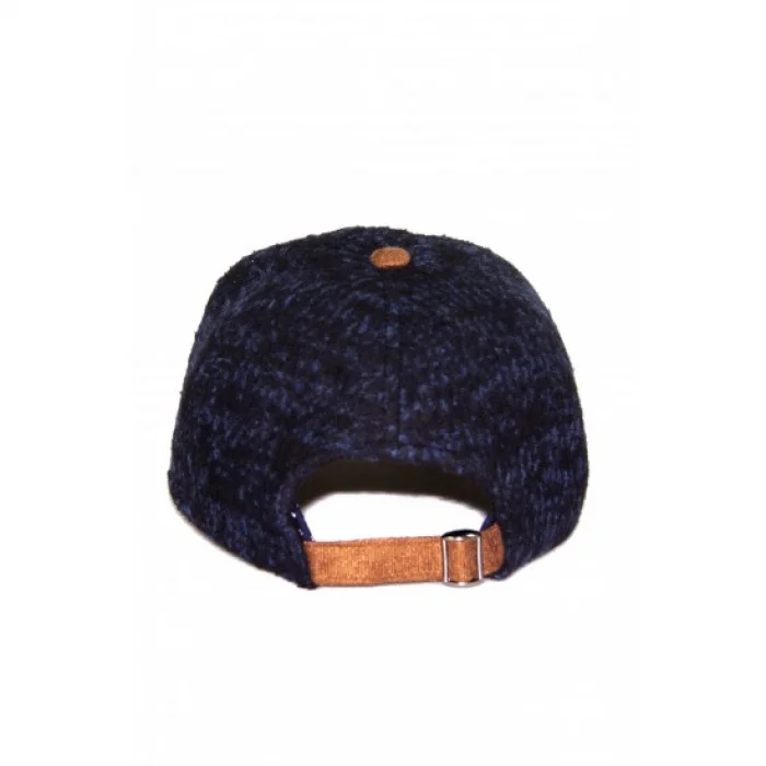 Lacivert Deri Panelli Şapka 7431-1