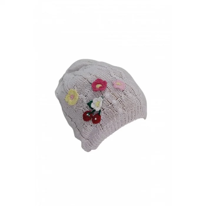 BAY ŞAPKACI - KIZ BEBEK MERSERİZE BEYAZ BERE 4850