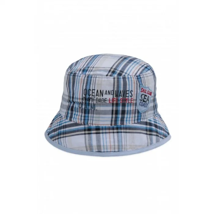 Erkek Çocuk Ekose Bermuda Mavi Şapka 1528