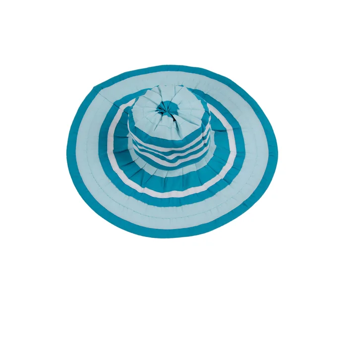 Bayan Çizgili Geniş Kenar Şapka