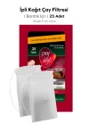 İpli Çay Kahve Filtresi (6cm x 8cm) 25 Adet Beyaz %100 Kağıt