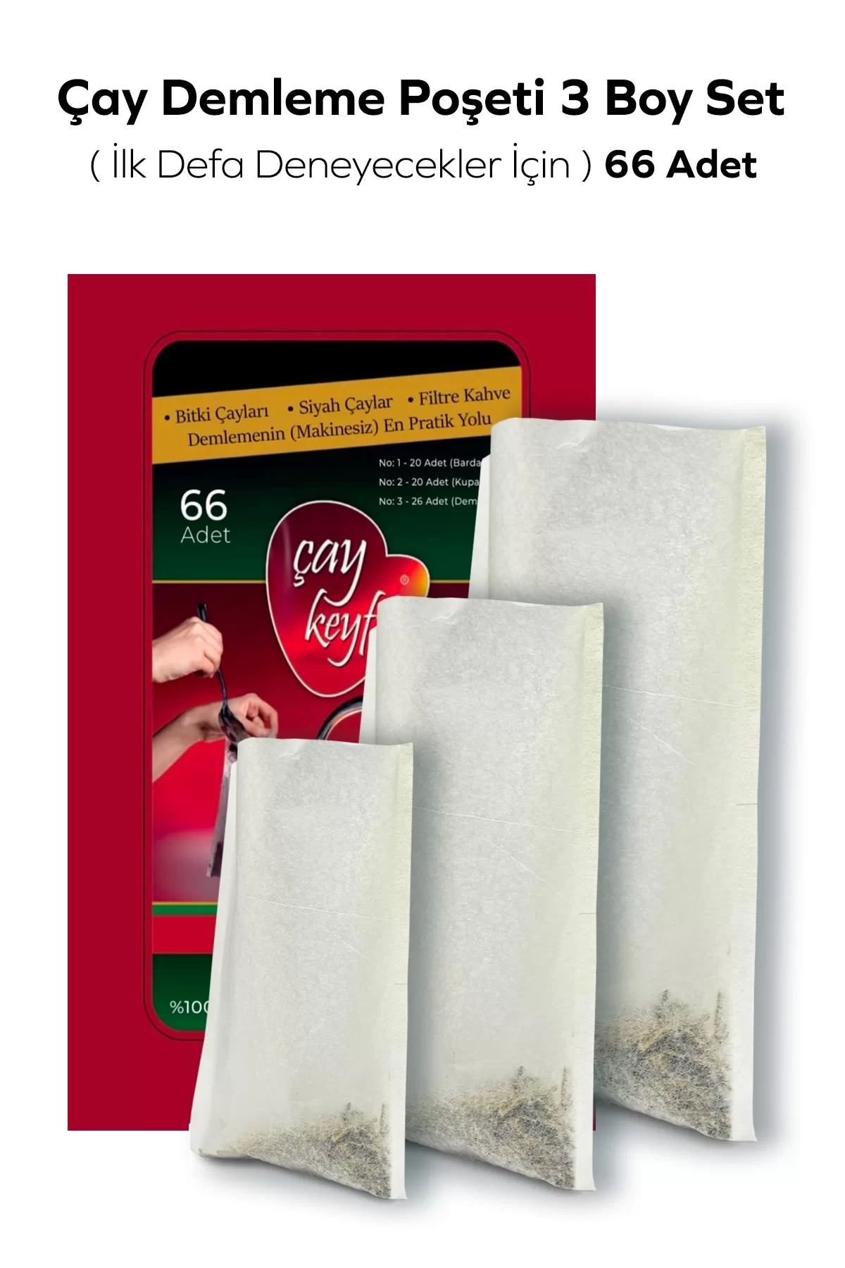 Çay Demleme Poşeti 3 Boy Set ( İlk Defa Deneyecekler İçin) 66 Adet