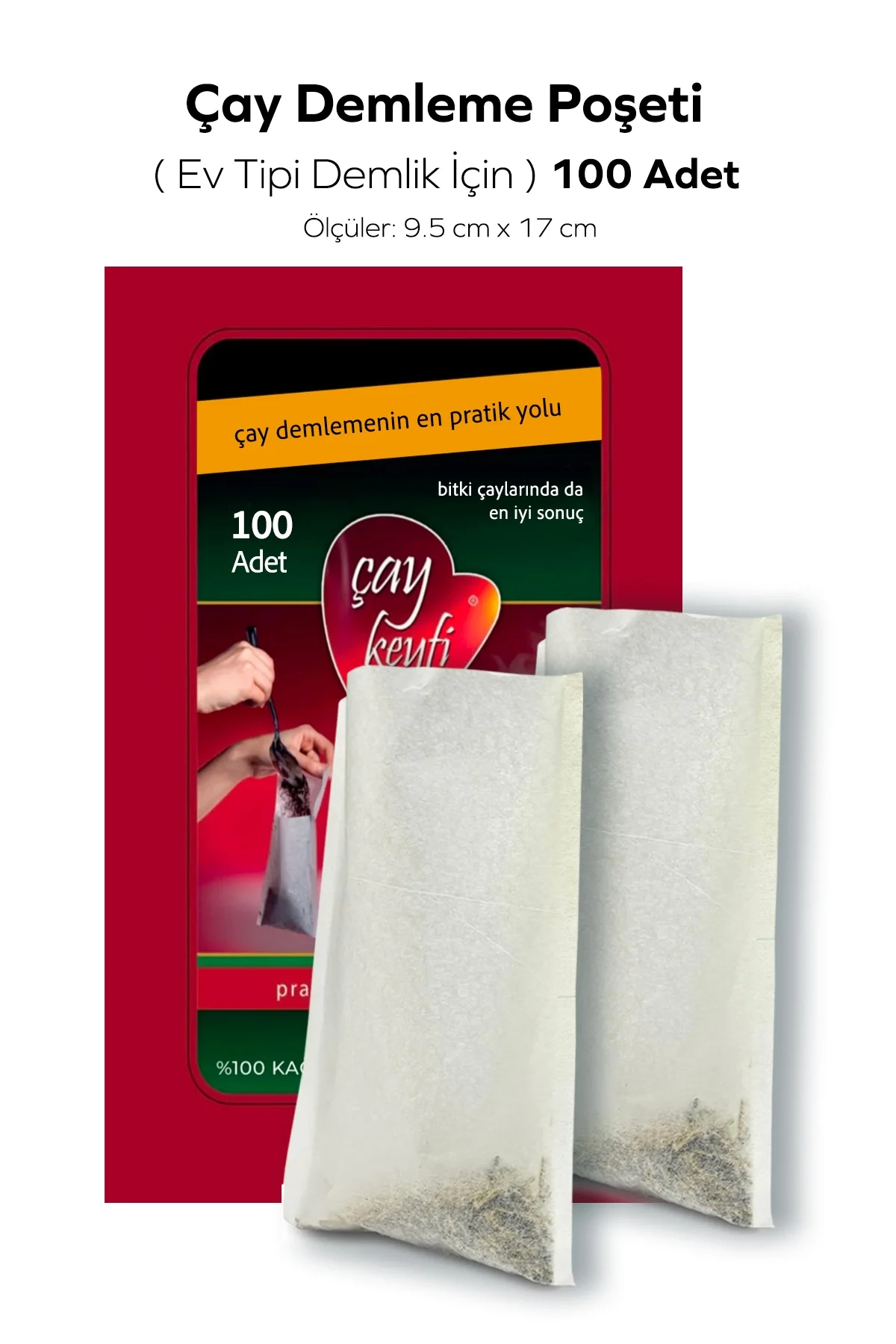 Çay Demleme Poşeti ( Ev Tipi Demlik için) 9.5x17cm 100 Adet