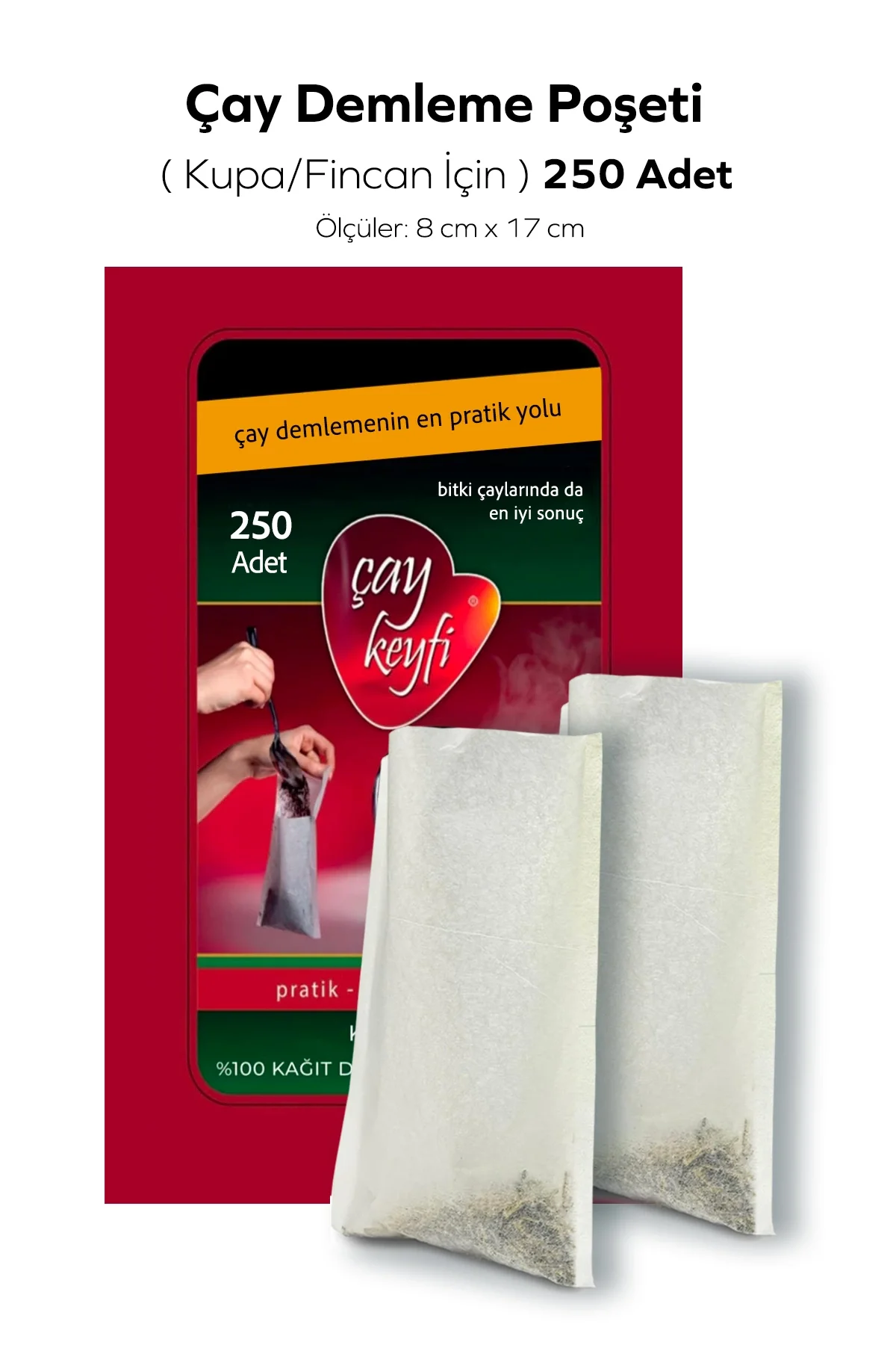 Çay Demleme Poşeti ( Kupa/Fincan için) 8x17cm 250 Adet