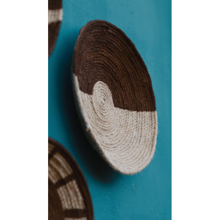 3lü El Yapımı Bohem Hasır Afrikan Duvar Tabağı Seti