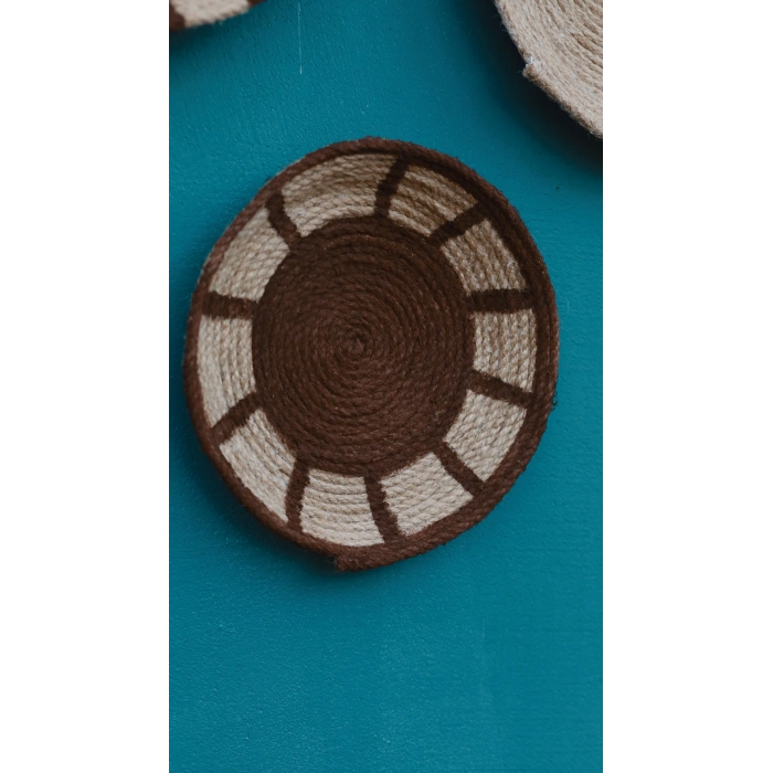 3lü El Yapımı Bohem Hasır Afrikan Duvar Tabağı Seti