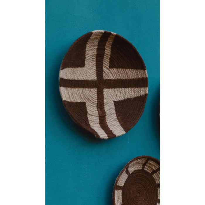 3lü El Yapımı Bohem Hasır Afrikan Duvar Tabağı Seti