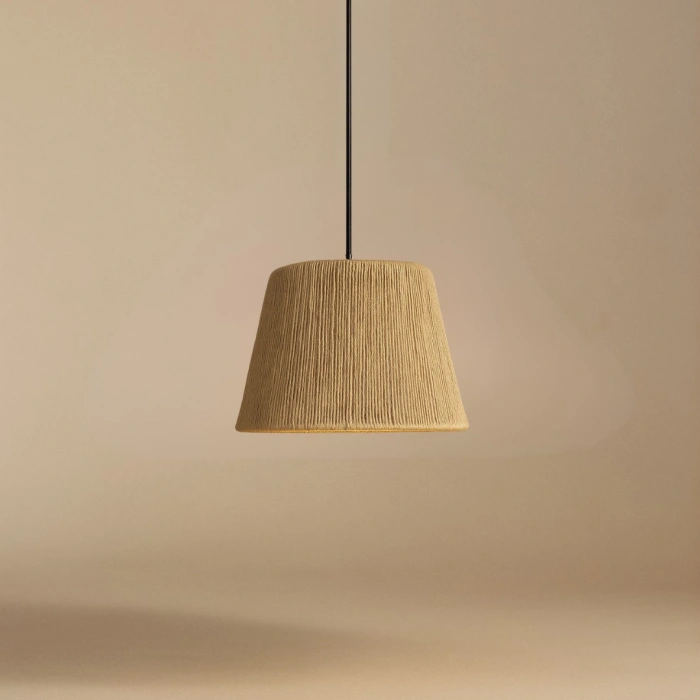 3’lü Jüt Aydınlatma Seti (El Yapımı 2 Abajur + 1 Avize)