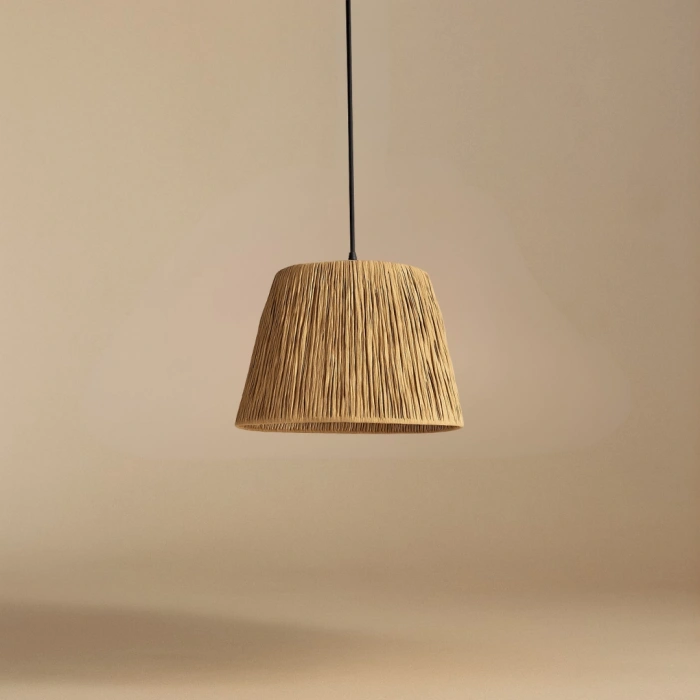 3’lü Kağıt Rafya Aydınlatma Seti (El Yapımı 2 Abajur + 1 Avize)