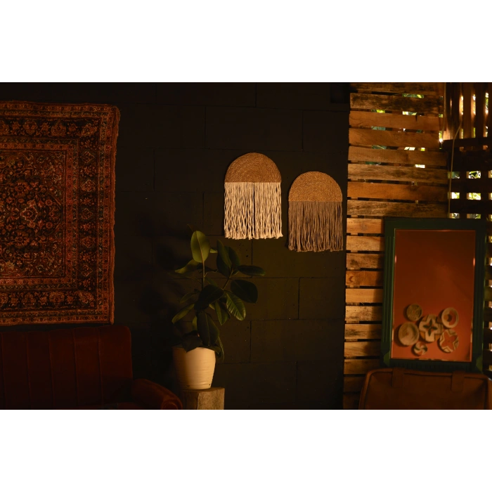 2li El Yapımı Yağmur Bulut Bohem Duvar Süsü - Kahve