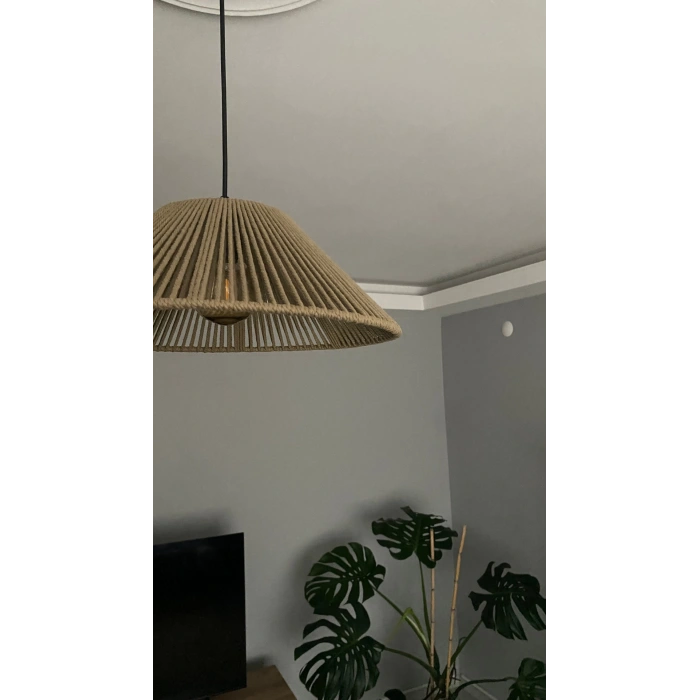 Makrome Avize (KAHVE) - Ev, Çocuk Odası, Balkon, Kış Bahçesi, Kafe, Restoran, Bungalov Aydınlatma / El Yapımı Bohem Makrome Avize