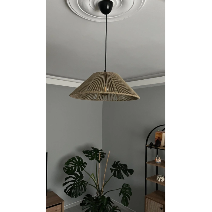 Makrome Avize (KAHVE) - Ev, Çocuk Odası, Balkon, Kış Bahçesi, Kafe, Restoran, Bungalov Aydınlatma / El Yapımı Bohem Makrome Avize