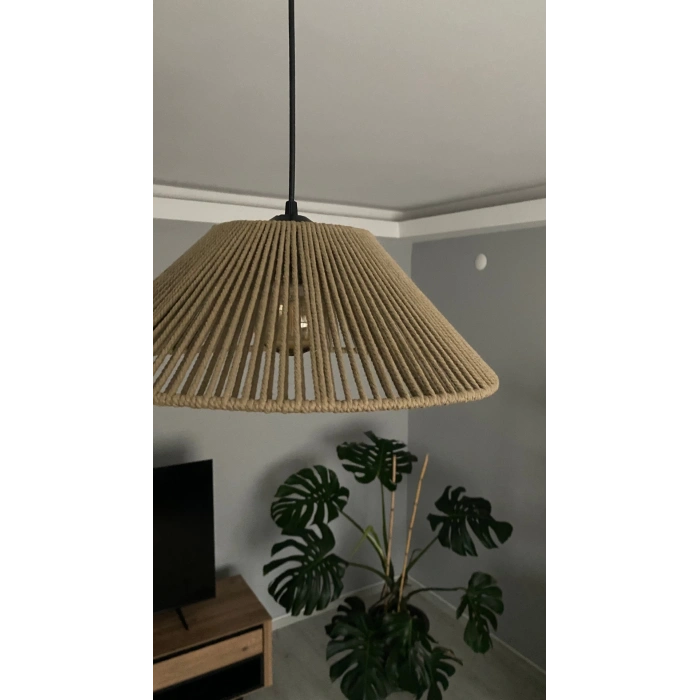 Makrome Avize (KAHVE) - Ev, Çocuk Odası, Balkon, Kış Bahçesi, Kafe, Restoran, Bungalov Aydınlatma / El Yapımı Bohem Makrome Avize