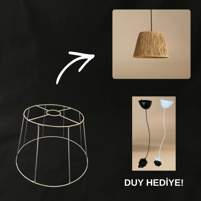 Üçgen (30CM) Avize İskeleti - Demir Avize Tel İskelet