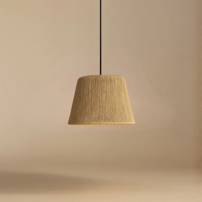 Üçgen Jüt Avize - Ev, Balkon, Kış Bahçesi, Kafe, Restoran, Sahil, Bungalov Aydınlatma / El Yapımı Bohem Hasır Jüt Avize