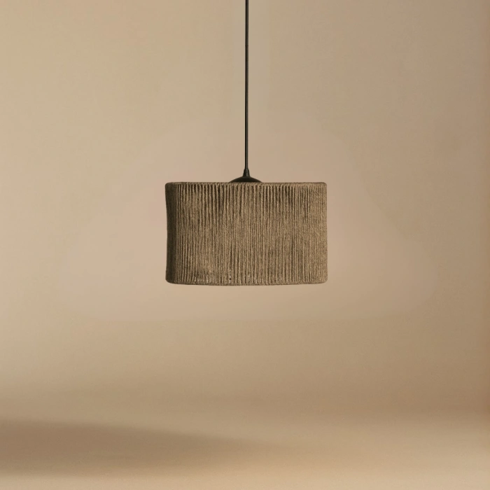 Yuvarlak Jüt Avize - Ev, Balkon, Kış Bahçesi, Kafe, Restoran, Sahil, Bungalov Aydınlatma / El Yapımı Bohem Hasır Jüt Avize